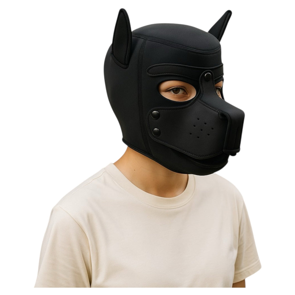 BDSM Dog Mask in Black with Adjustable Straps