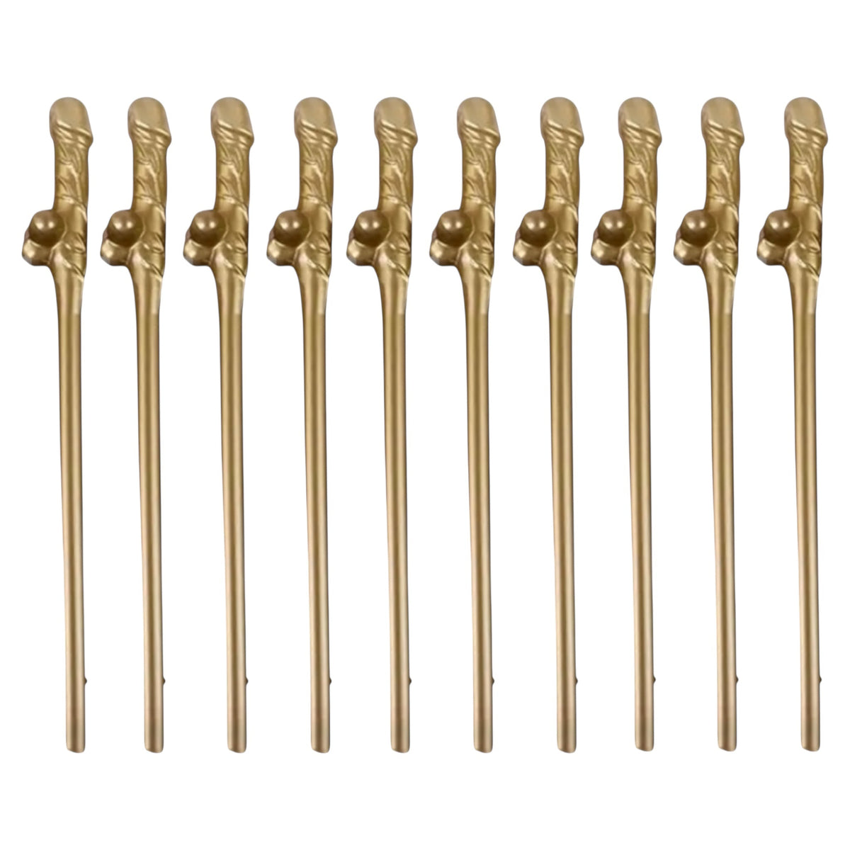 Penis Drinking Straws Gold 10 Pack - photo 2