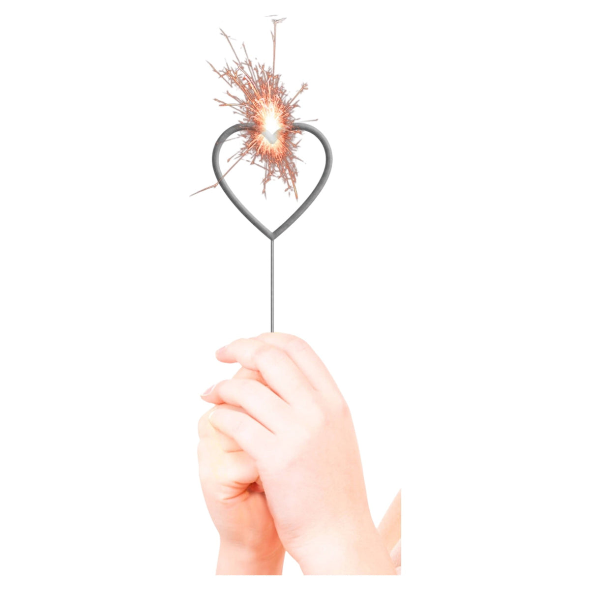 Heart Shaped Silver Sparkler - 16.5 cm