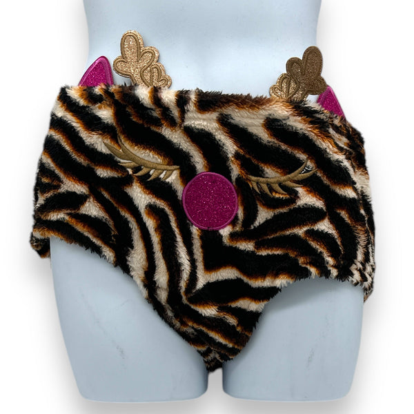 Slip navideño - Estampado de pantera, tallas S a XL