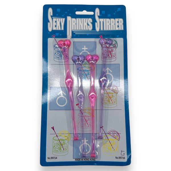 Set de agitadores de bebidas Boobie - Colores surtidos