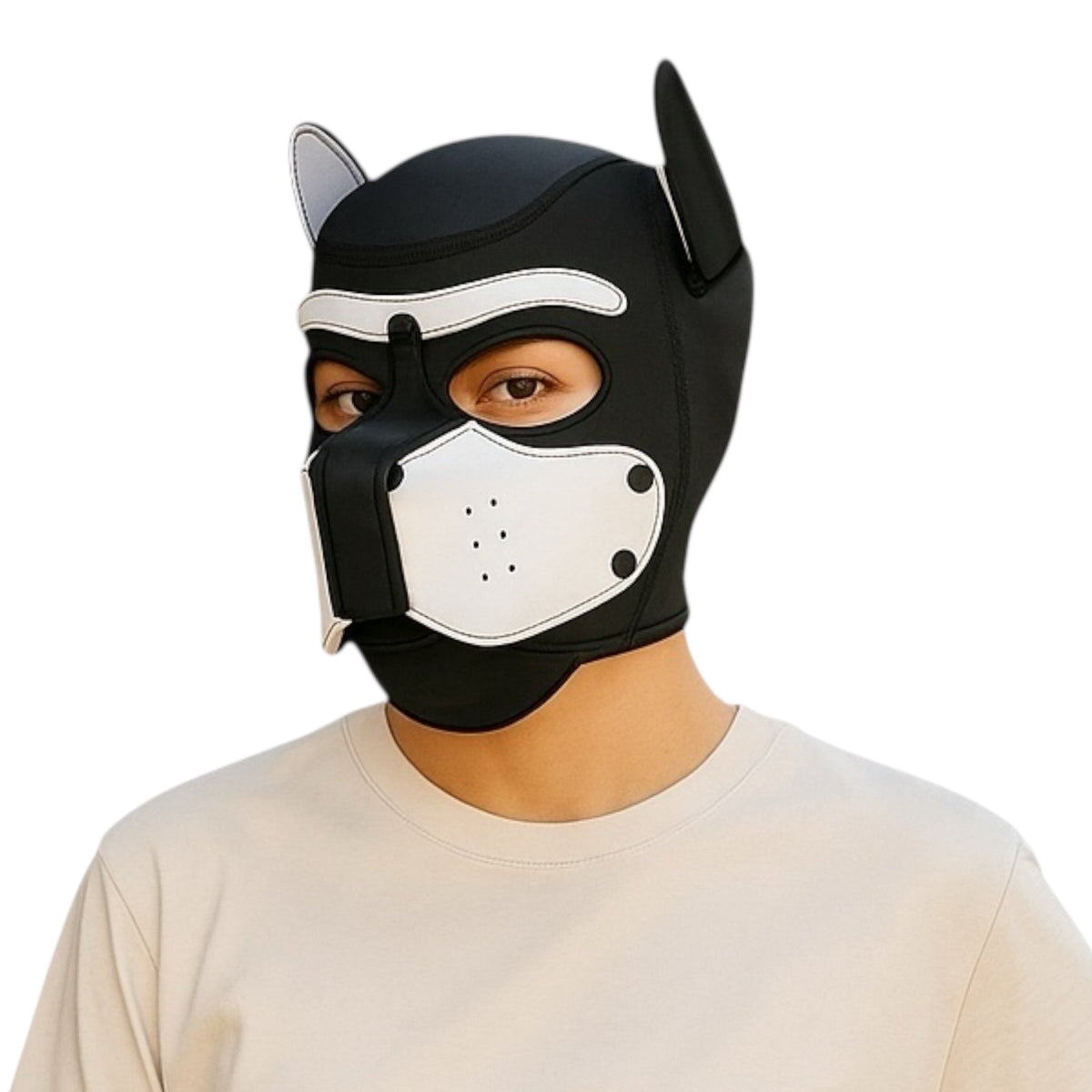 Puppy Play Dog Mask in White