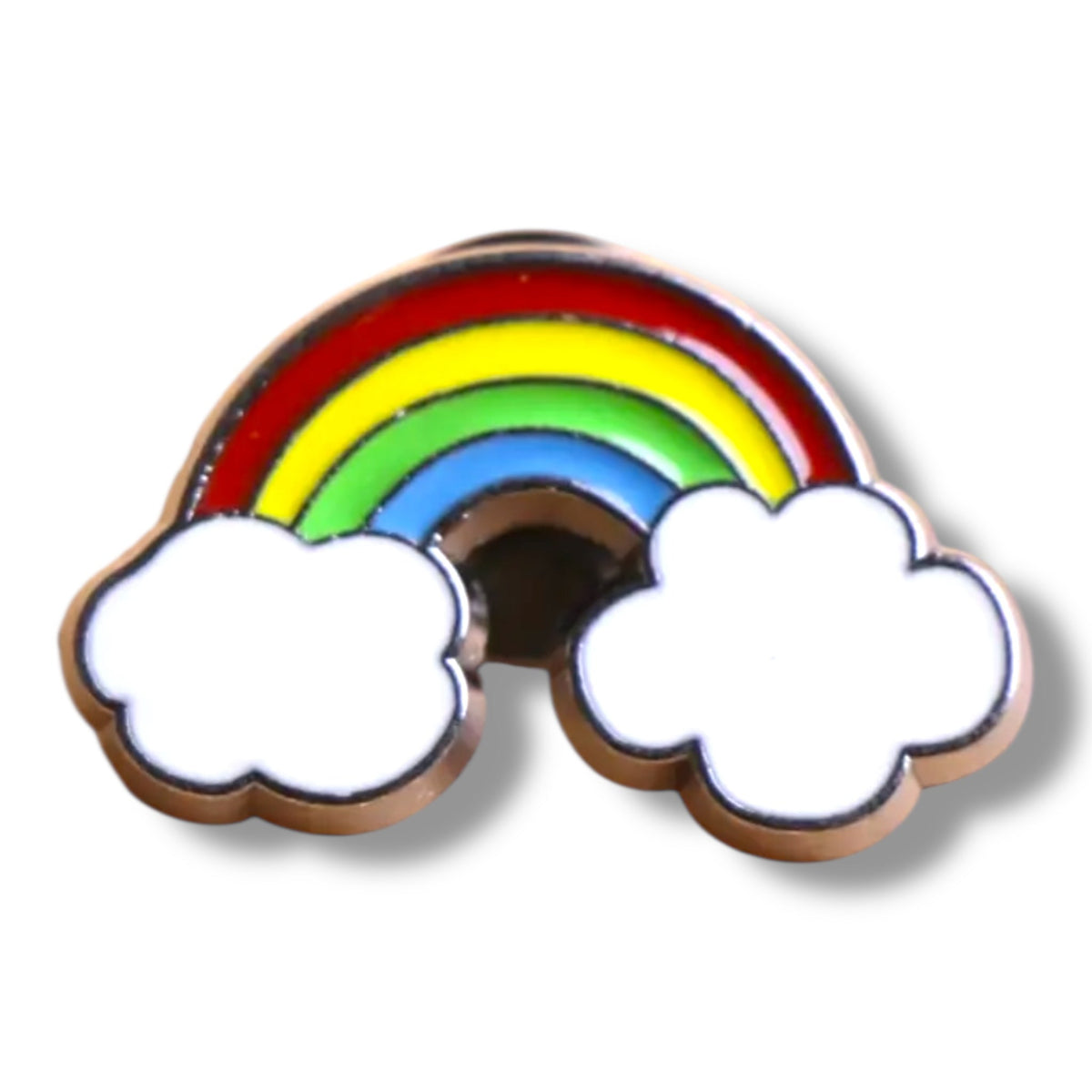 Rainbow and Clouds Pin Badge, 1.5 x 2.5 cm