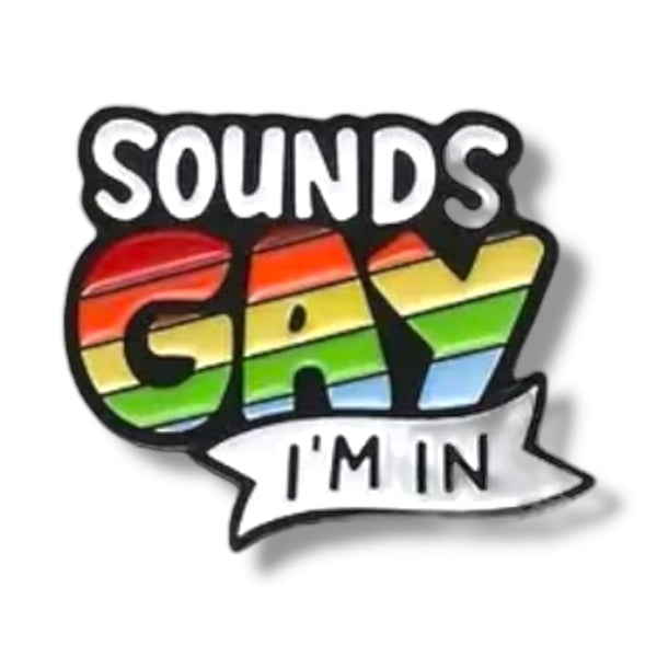 Emaliowana przypinka Sound Gay I'm In, Model 01, 2,6 x 3,1 cm