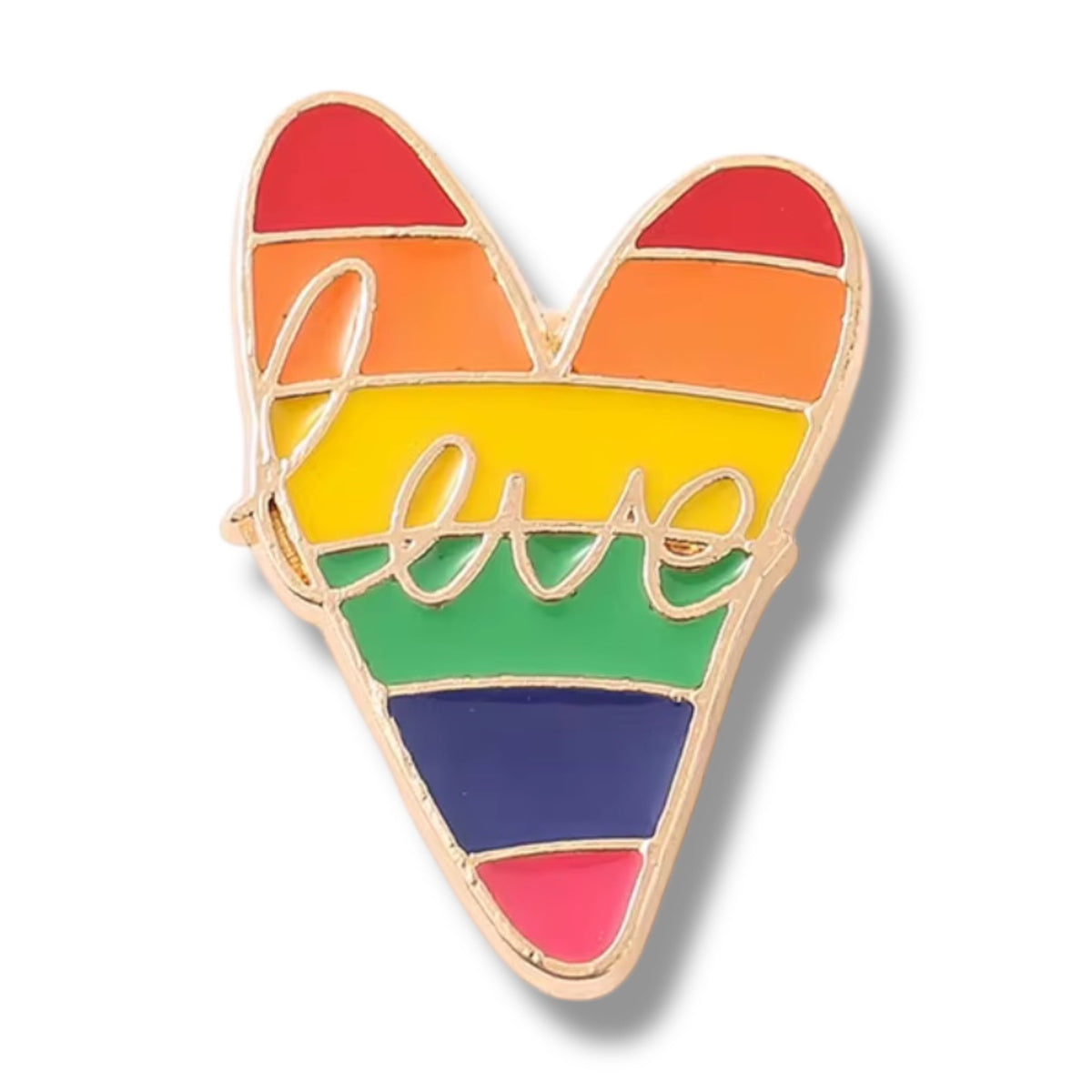 Gold Heart Love Pin Badge
