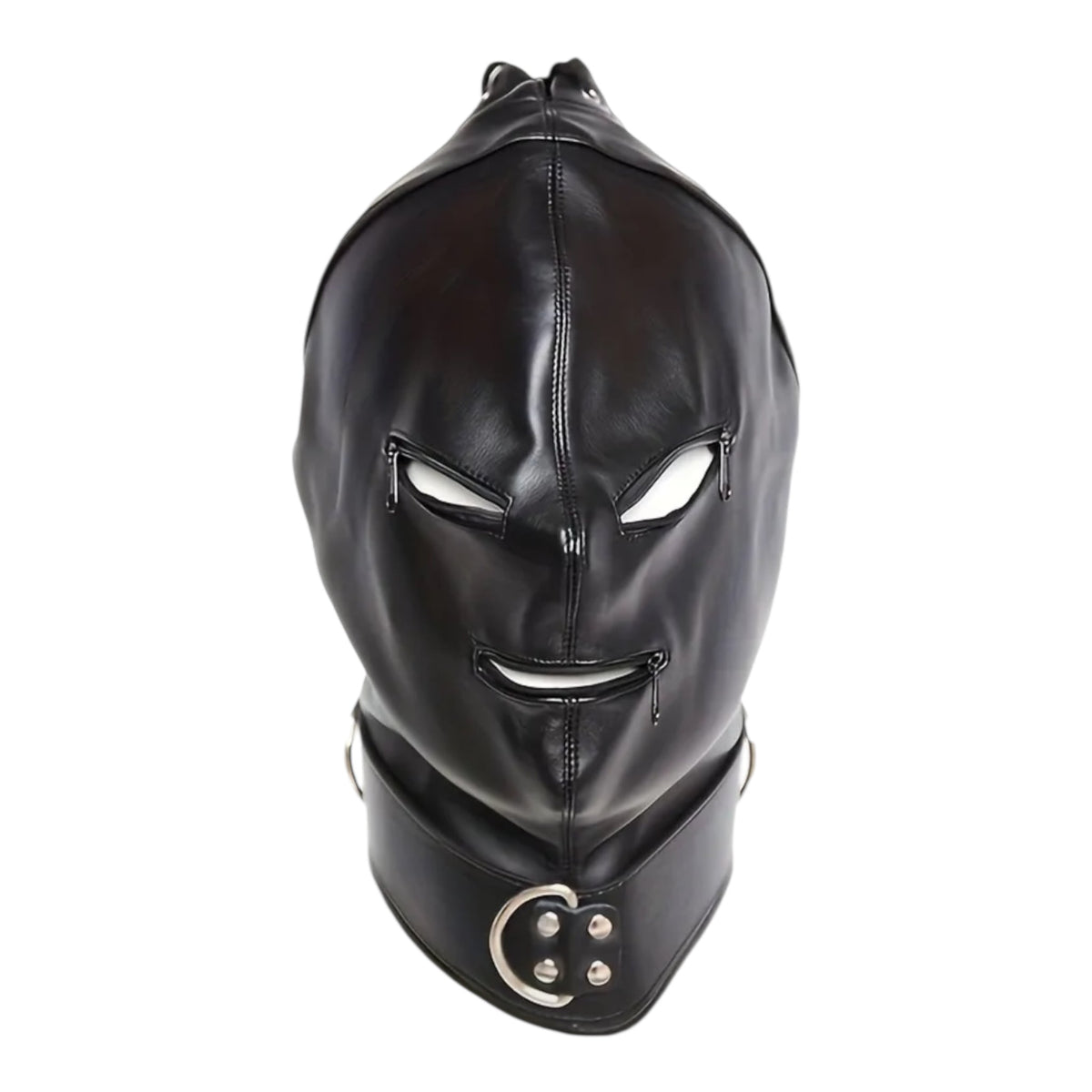Open & Closed Zip BDSM Mask in Black