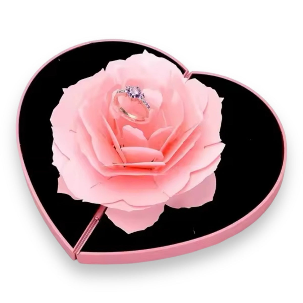 Flower Wedding Ring Box Deluxe, Red - photo 9