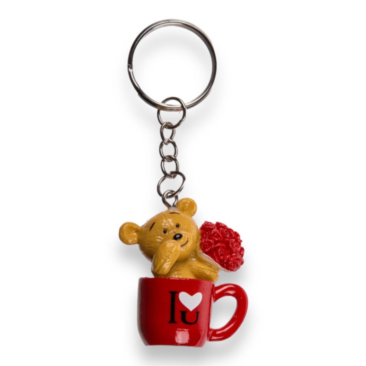 Teddy Bear I Love You Keychain - Flowers