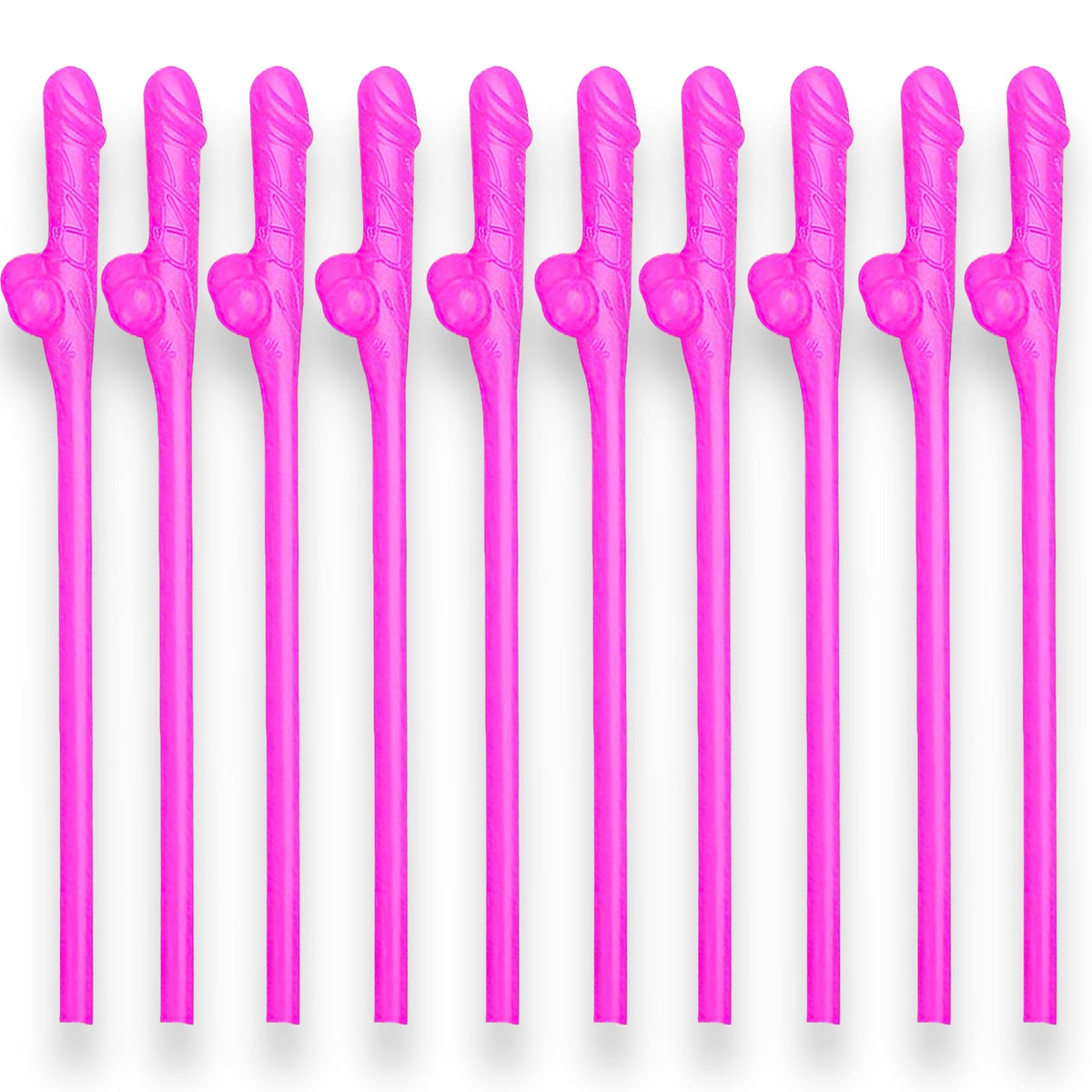 Penis Straws in Dark Pink (10 Pieces) - photo 2