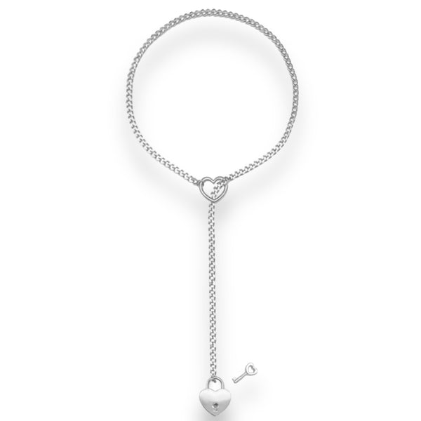 Collier ras-de-cou luxe argenté - 65 cm