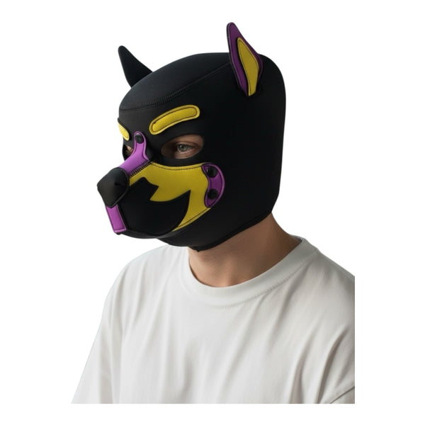 Maska Psa Puppy Play Deluxe Fioletowa Żółta