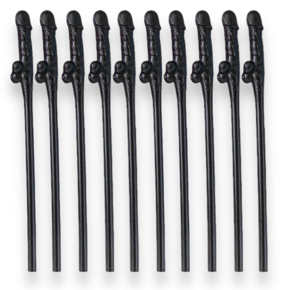Penis Drinking Straws Black 10 Pack - photo 2
