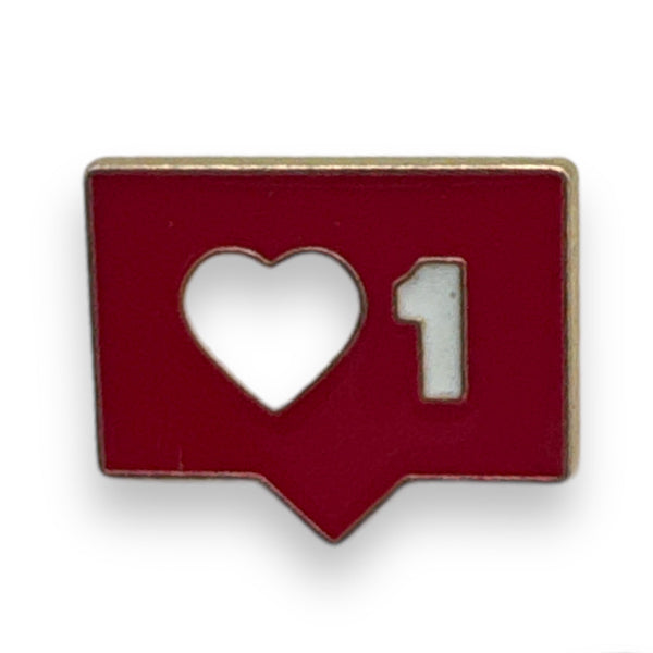 Social Media Like Herz Button Pin Rot