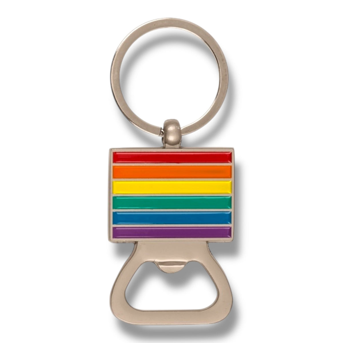 Rainbow Plate Keychain with Bottle Opener