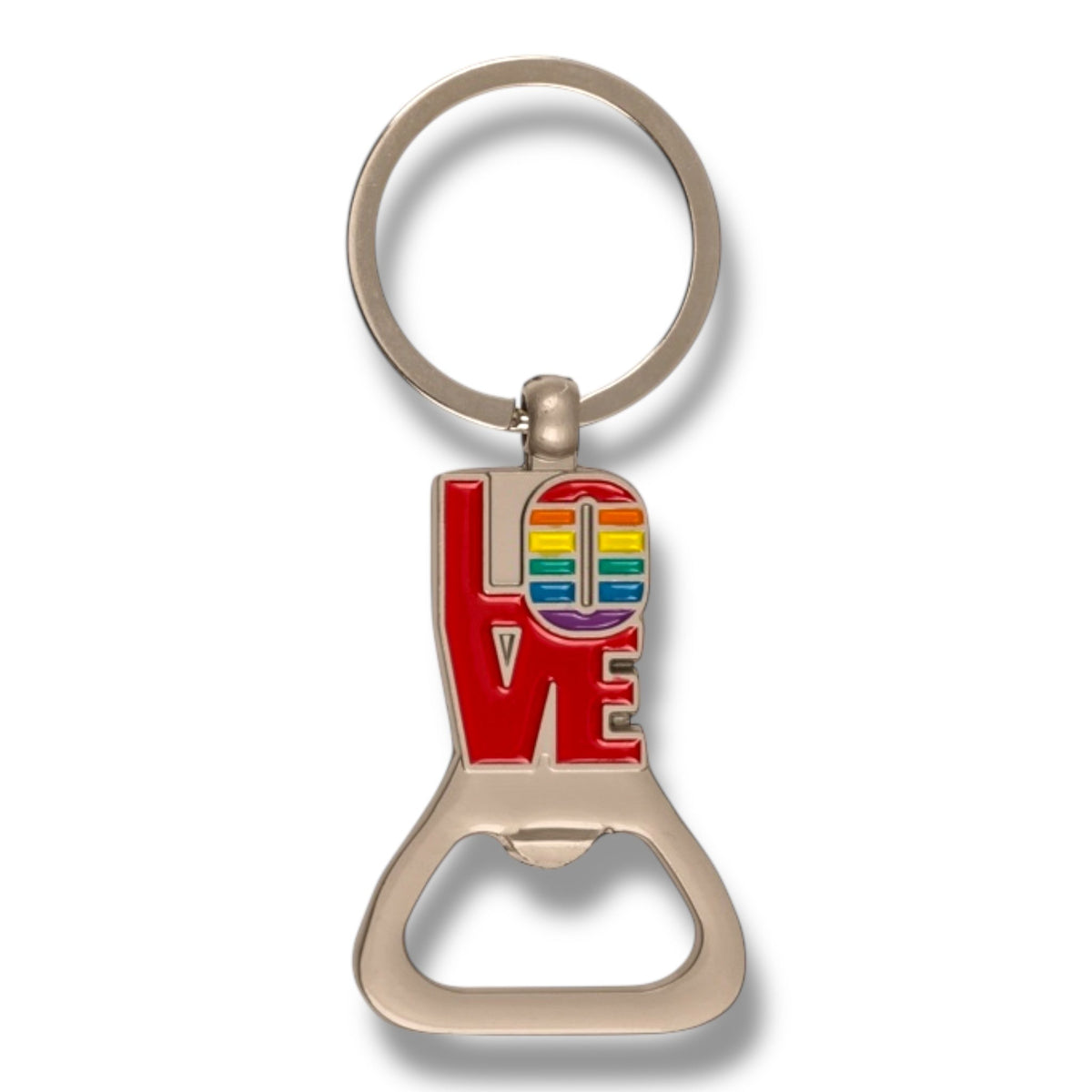 Rainbow LOVE Keychain with Bottle Opener