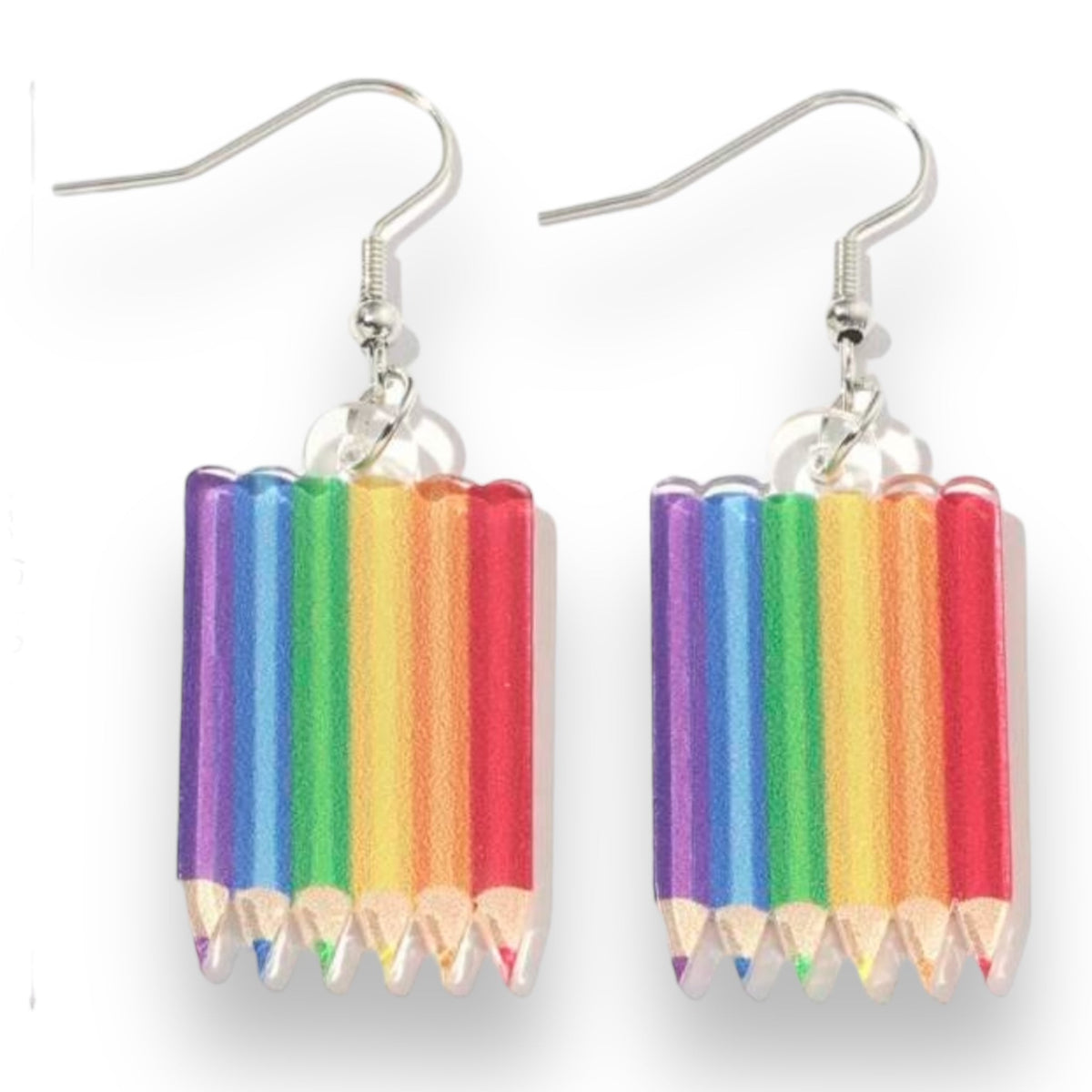 Rainbow Pencils Drop Earrings