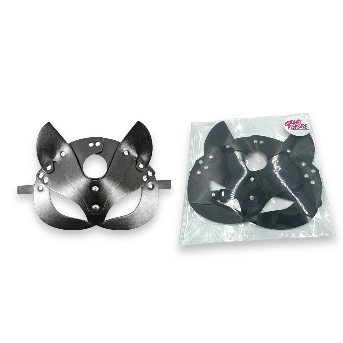 Faux Leather Kitty Mask - Black or Red - photo 16
