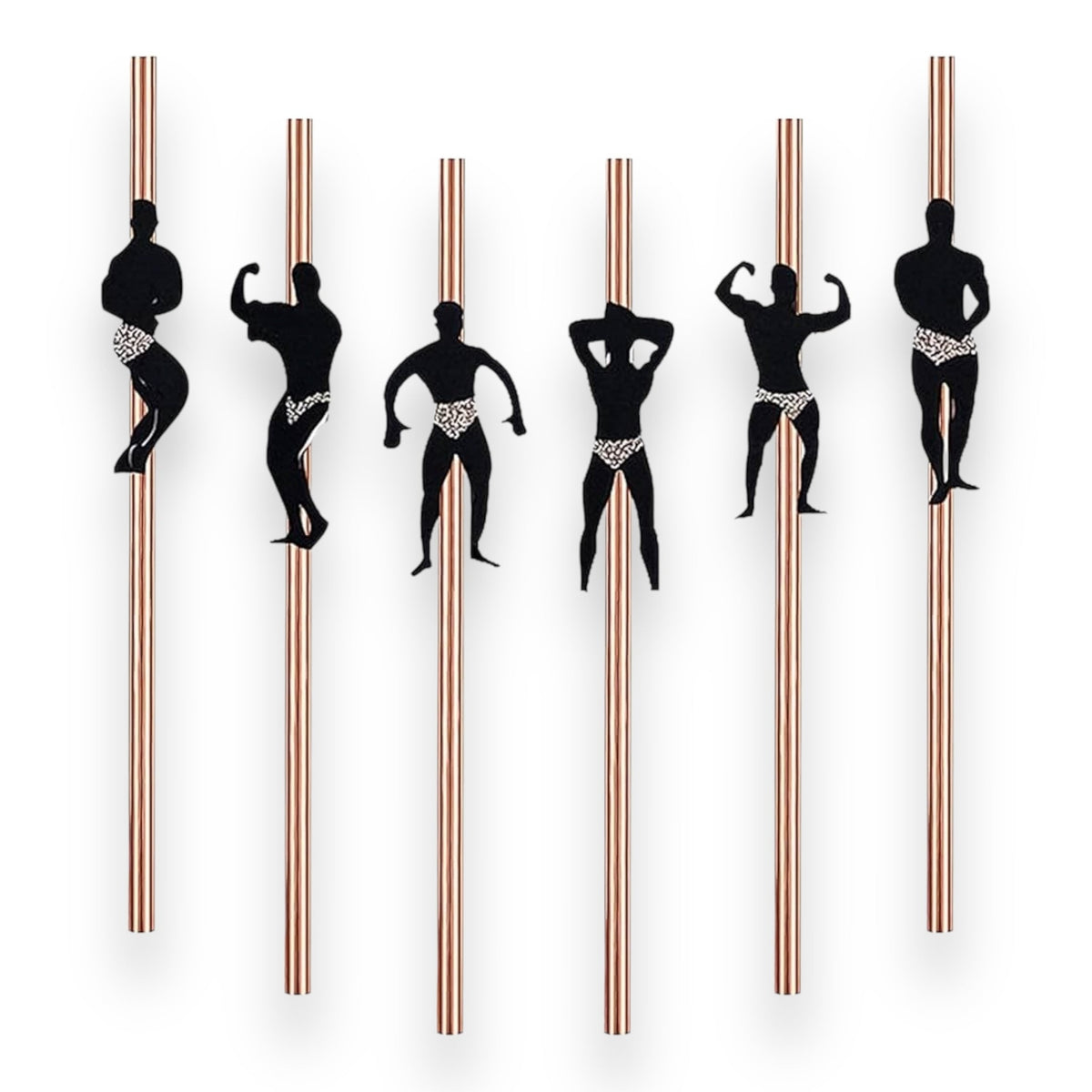 Sexy Boys Paper Straws Pack of 8