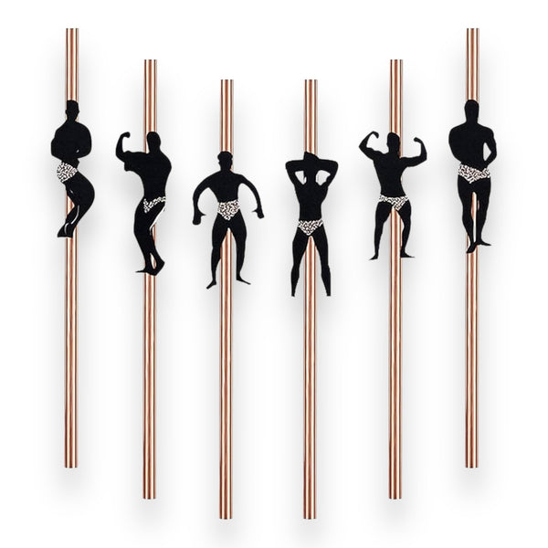 Palhinhas de Papel Sexy Boys, Pack de 8
