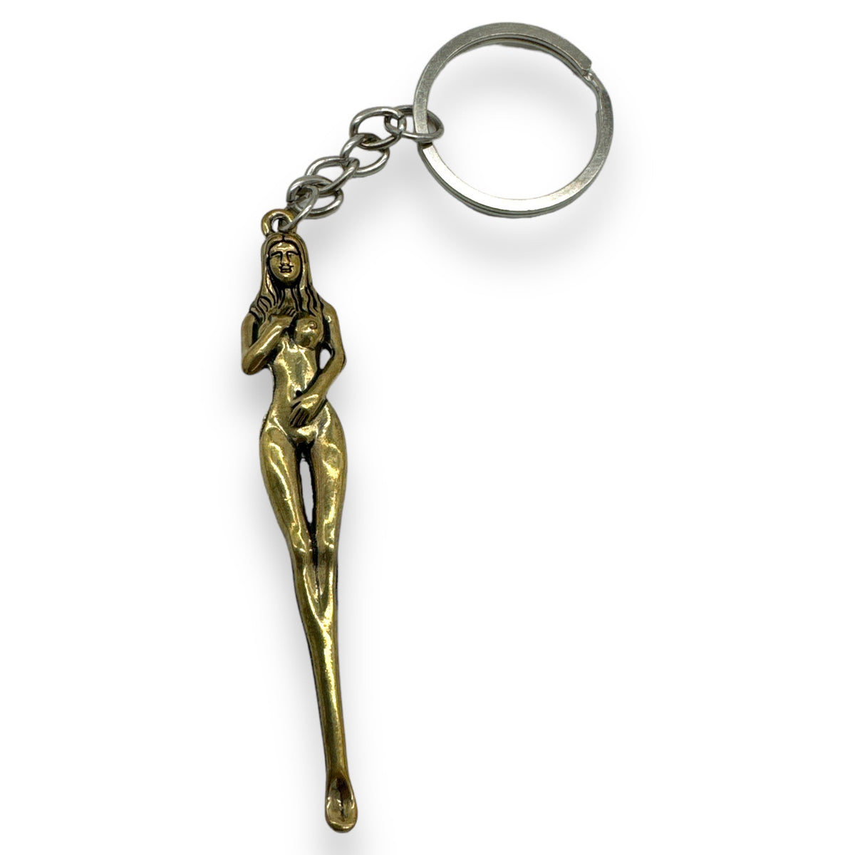 Woman Shaped Mini Spoon Keychain in Silver
