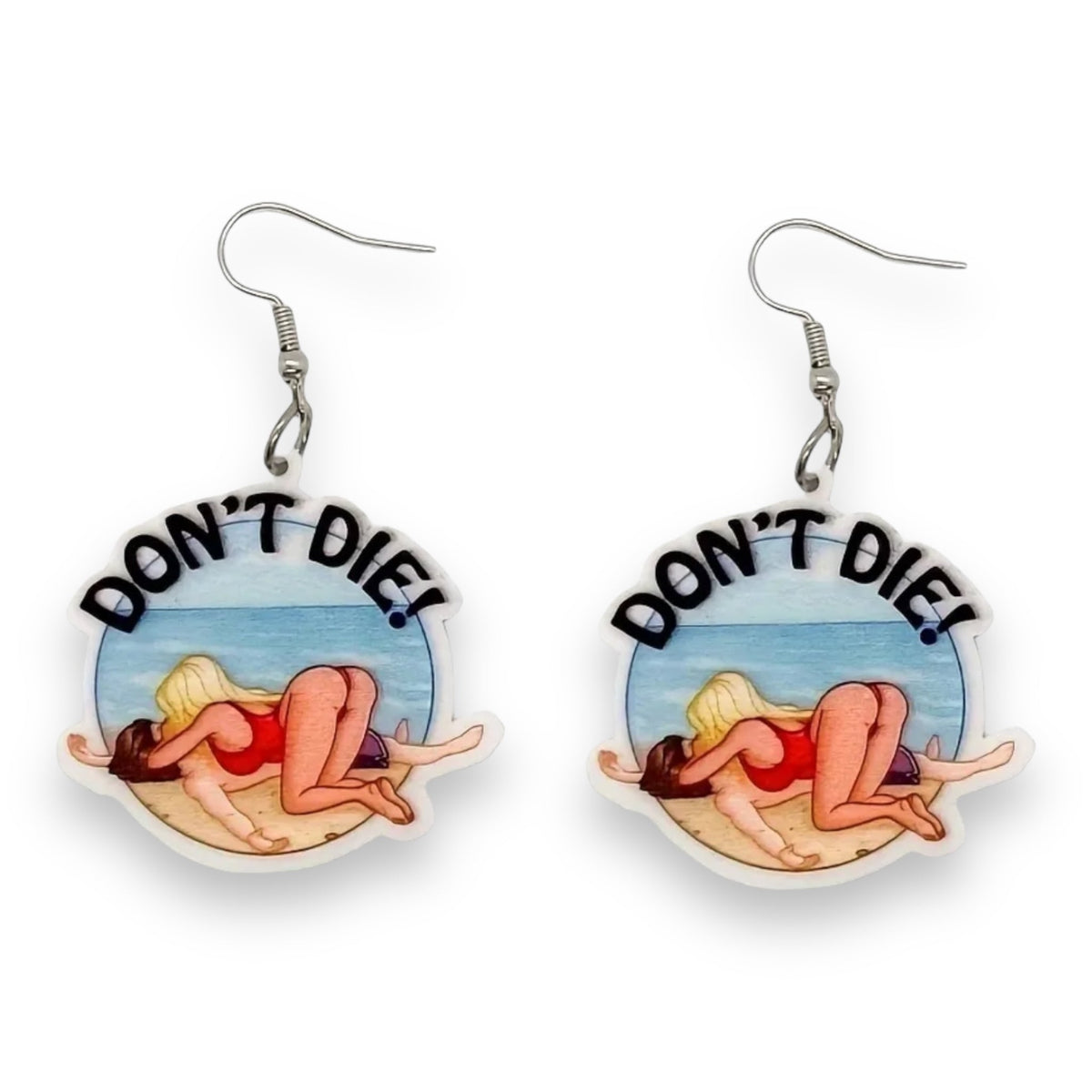 Please Don't Die Drop Earrings