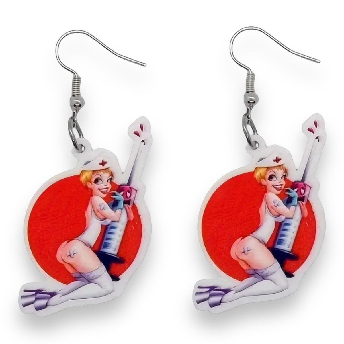 Sexy Doctor Pin-Up Drop Earrings