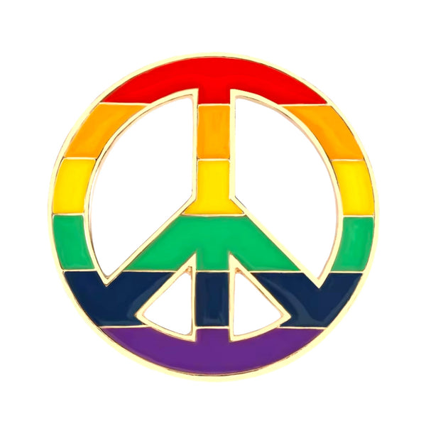 Hippie-Zeichen Emaille-Pin - Leuchtend Mehrfarbig