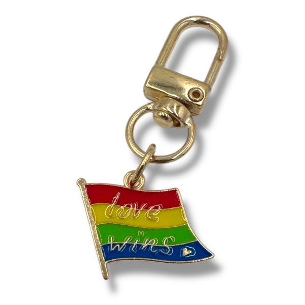 Regnbågsflagga Love Wins Pride nyckelring