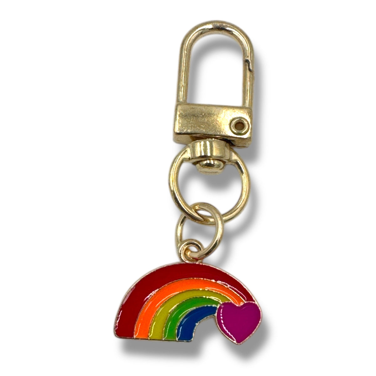 Rainbow With Heart Keychain
