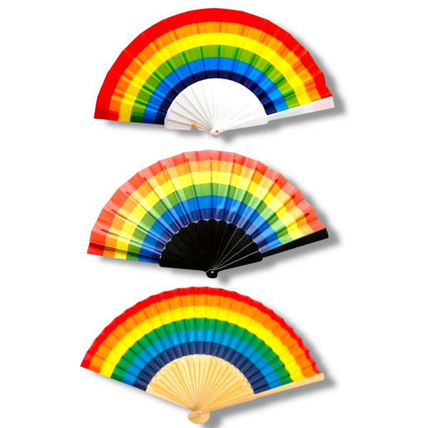 Pride regenboog waaier - Wit, zwart of bruin