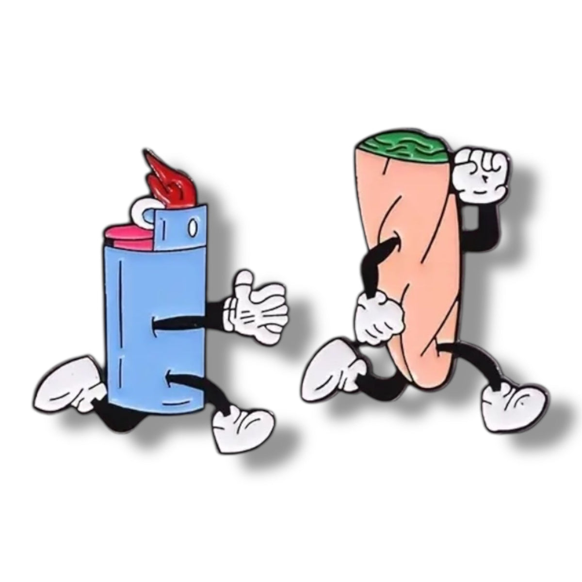 Running Blunt And Lighter Enamel Pin