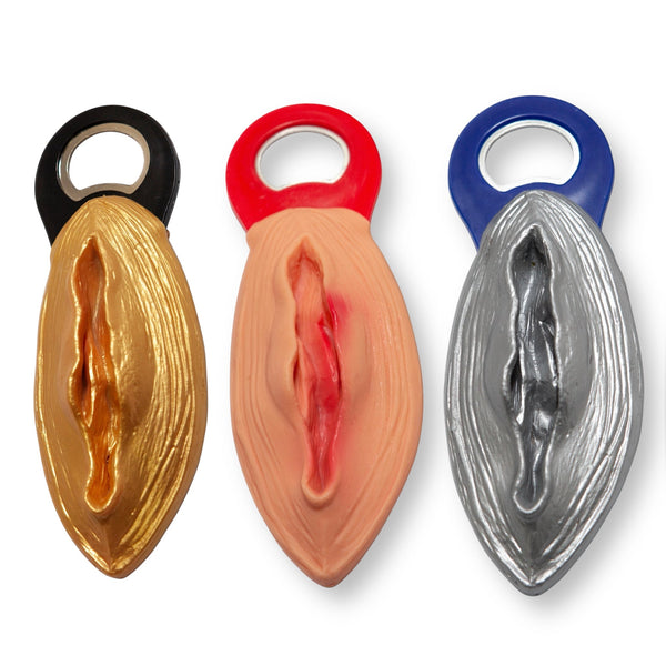 Abridor de botellas Pussy, Plata, Oro o Beige