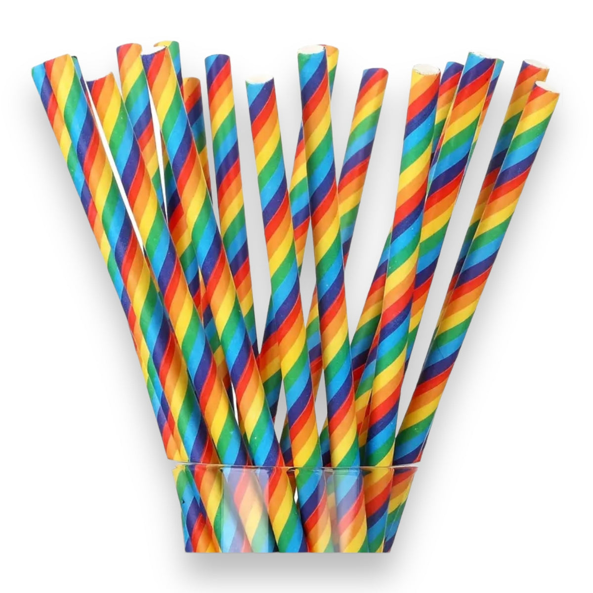 Rainbow Paper Straws - 10 Pieces - 200 x 5 mm