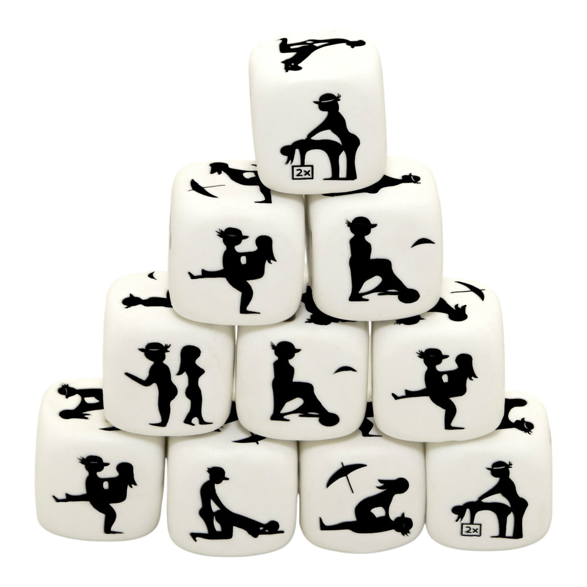 White Kamasutra Sex Dice, Set of 10