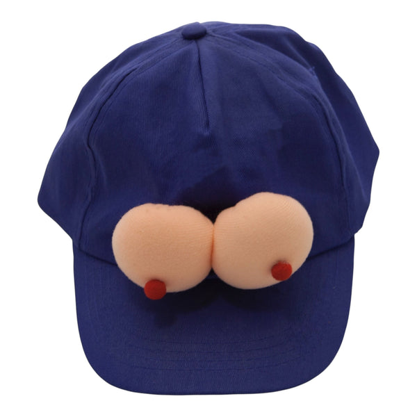 Blå caps med bryster, one size