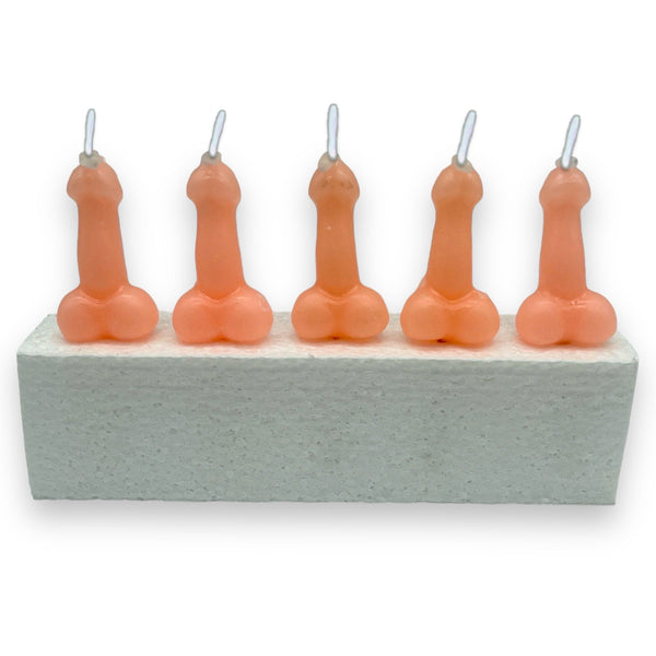 Velas con Forma de Pene - 5 Piezas - Beige