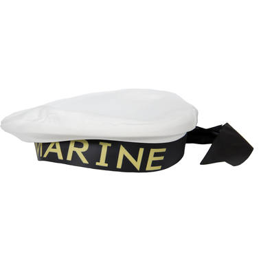Sailor Cap, White With Black Band