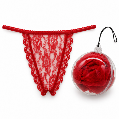 Pallina di Natale con slip rosso all'interno - 10 cm