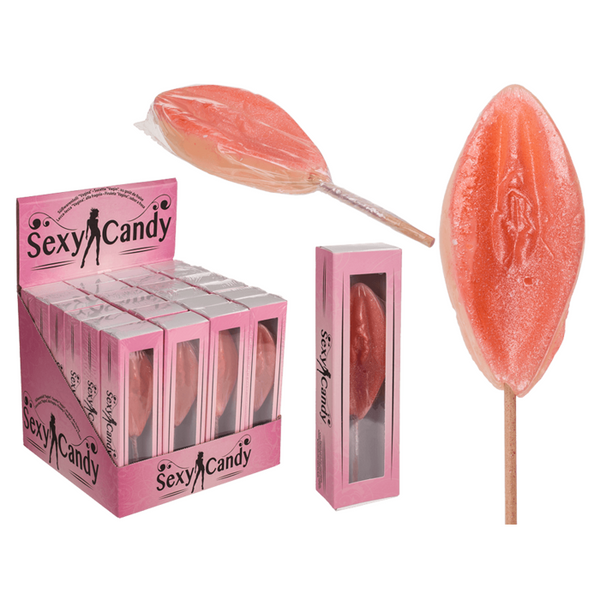 Chupa-Chupa Vagina Sabor a Morango - 50 g